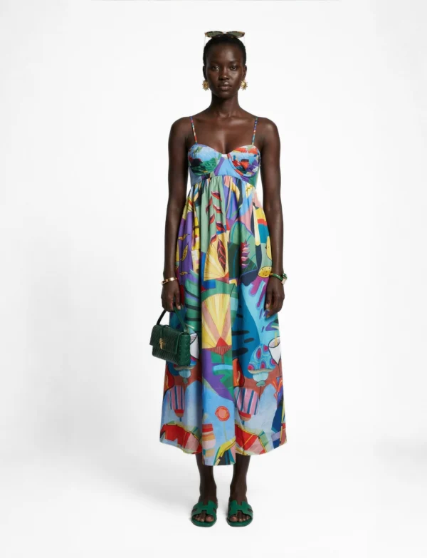 Azure Abstract Mural Midi