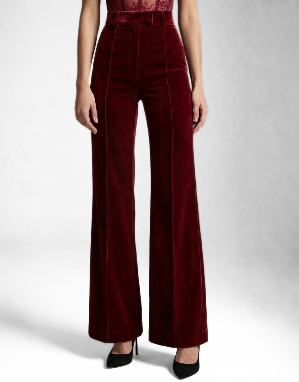 Burgundy Lace & Velvet Set