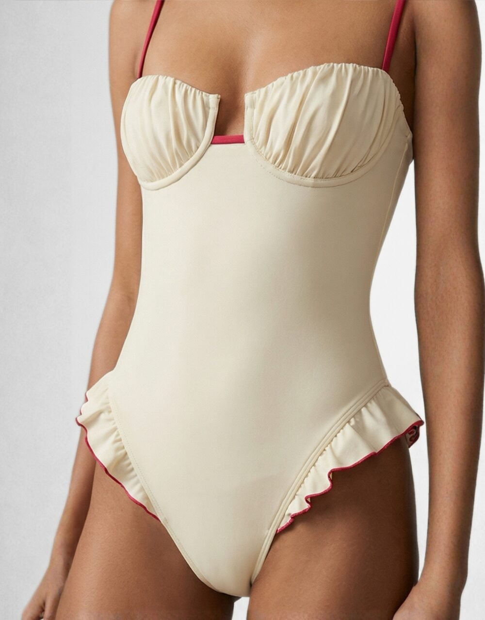Stretch One-Piece Swim Set with Beach Essentials